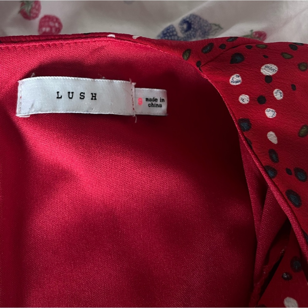 LUSH Ruffled Red Dress - Picture 3 of 4